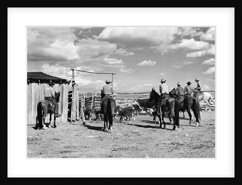 Moving Cattle Into Corral by Anonymous