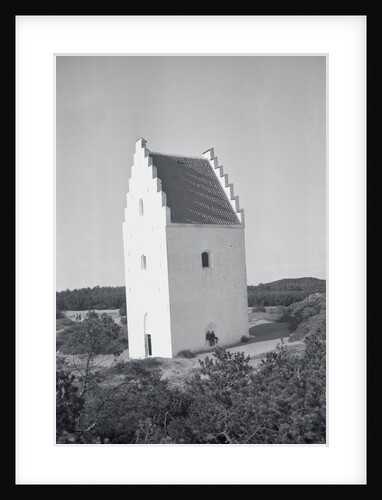 Couple Relaxing in Window of Large Sand Engulfed Church by Anonymous