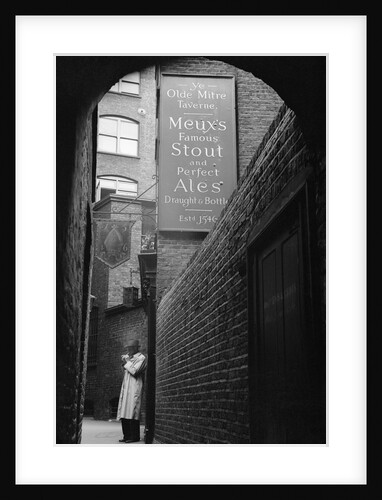 Man Outside Ye Olde Mitre Tavern by Anonymous