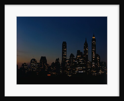 Manhattan Skyline at Night by Anonymous