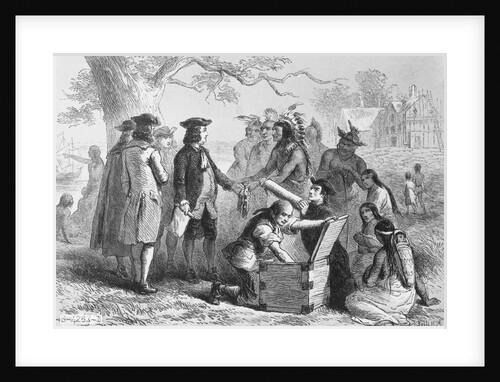 Illustration of William Penn and Native Americans Making Treaty by Anonymous
