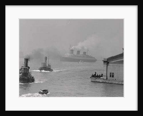 Normandie Sailing Past Battery Park by Anonymous