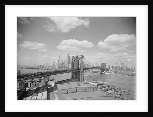 Brooklyn Bridge and City Skyline by Anonymous