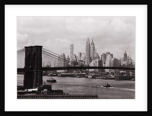 Lower Manhattan Skyline and Brooklyn Bridge by Anonymous