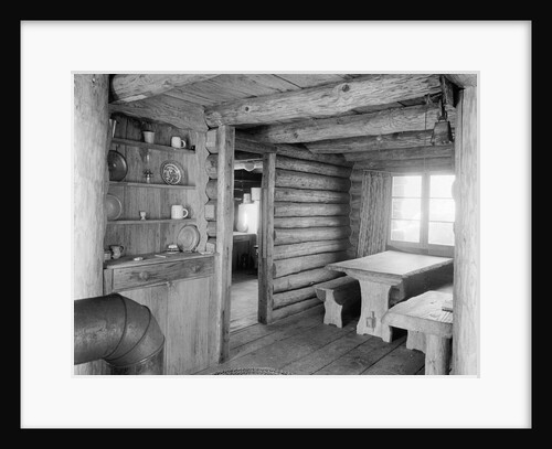 Inside View of Log Cabin by Anonymous