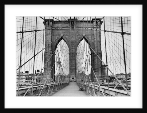 Pedestrian Walkway on the Brooklyn Bridge by Anonymous