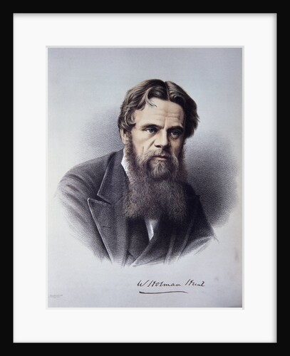 Lithographed Portrait of William Holman Hunt by Anonymous