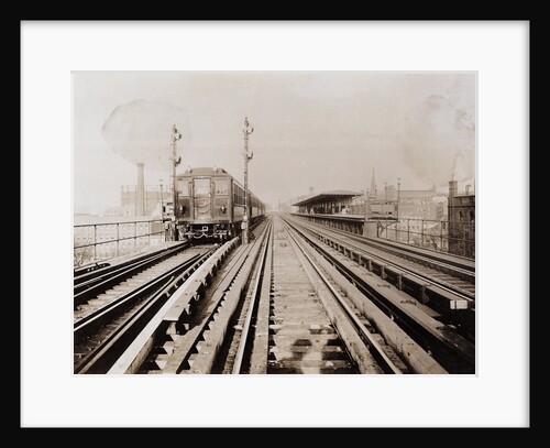 New York Subway Train on Manhattan Viaduct by Anonymous