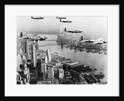 Bombers Flying in Formation over the Hudson River by Anonymous