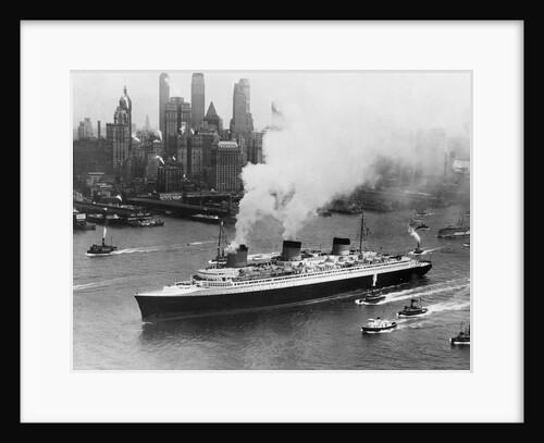 SS Normandie in New York Harbor by Anonymous
