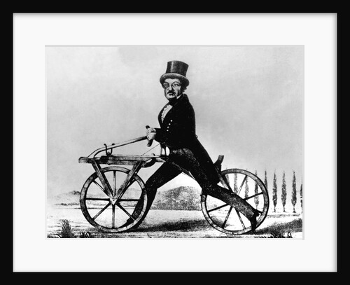 Man Riding Early Bicycle by Anonymous