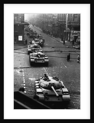 Russian Tanks on Budapest Street in 1956 by Anonymous