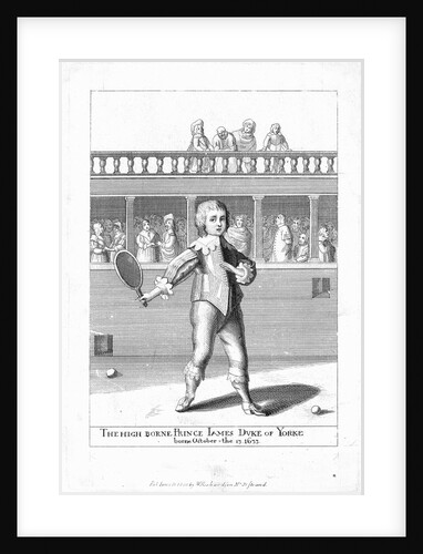 Engraving of James Duke of York Playing Tennis, ca. 1640 by Anonymous