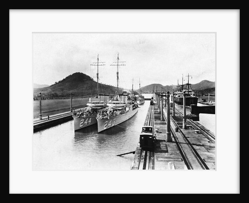 Destroyers on the Panama Canal by Anonymous