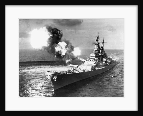 U.S.S. Missouri Firing its Guns by Anonymous