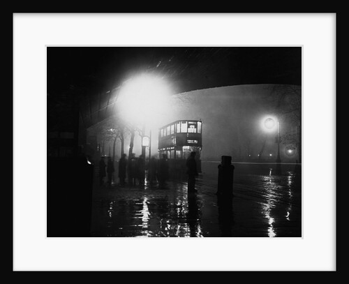 London Bus in Fog by Anonymous