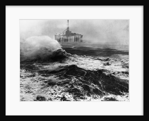 Oil Rig in Stormy Sea by Anonymous