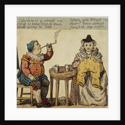 A Husband and Wife Spend an Evening at Home Intaglio Print by Anonymous