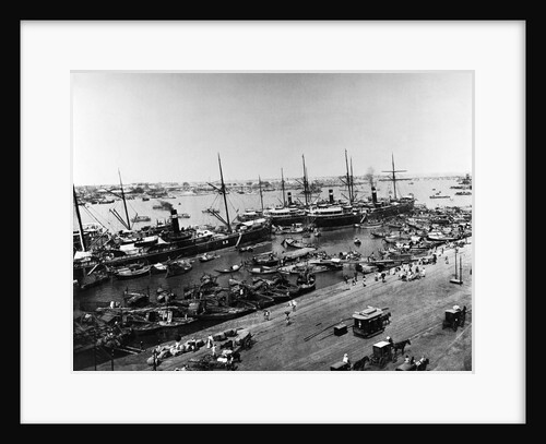 Steamer Ships in Calcutta Harbor by Anonymous