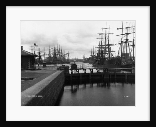 Sailing Ships in Swansea Docks by Anonymous