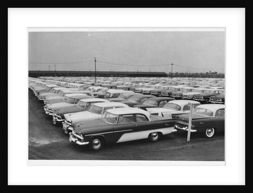 Rows of Plymouth Motor Cars Automobiles by Anonymous