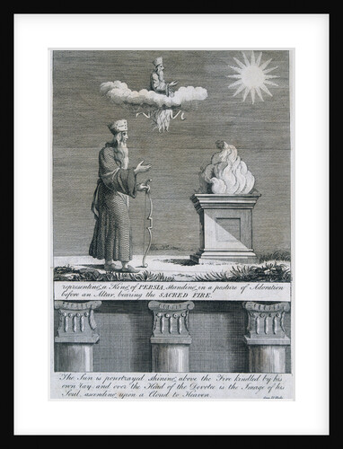 18th-Century Engraving of Sculpture on an Ancient Mausoleum at Persepolis by Anonymous