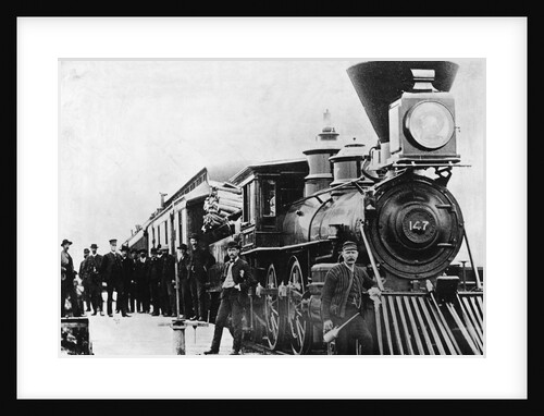 Men and Canadian Steam Locomotive by Anonymous