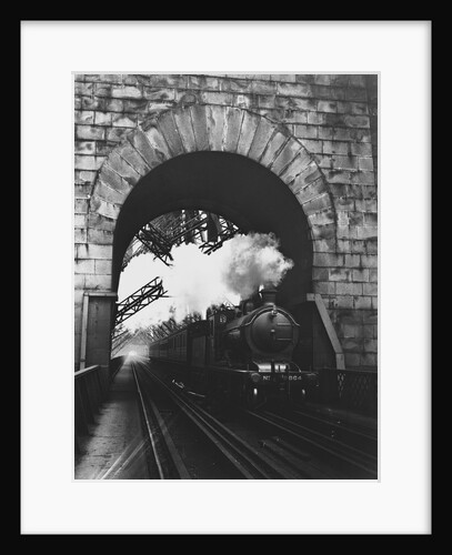 Steam Locomotive at Firth of Forth Bridge by Anonymous