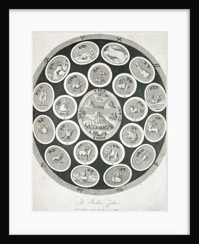 Early 19th-Century Print Depicting The Indian Zodiac by Anonymous