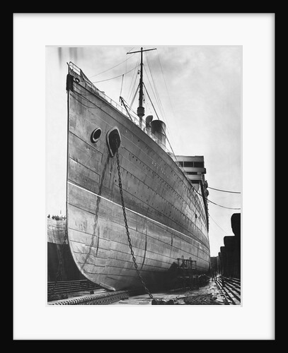 RMS Aquitania in Dry Dock by Anonymous