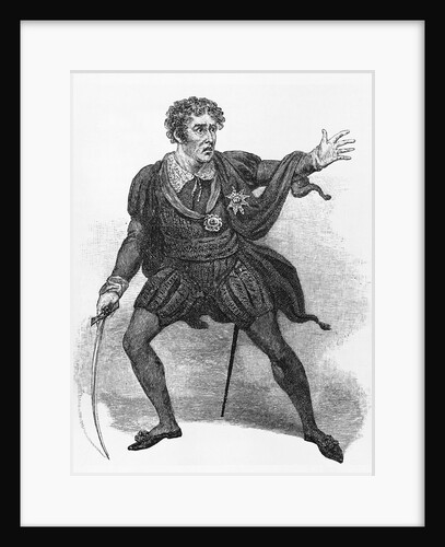 19th-Century Print of Edmund Kean as Hamlet by Anonymous