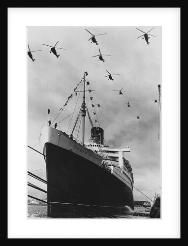Helicopters Fly Over the Queen Mary by Anonymous