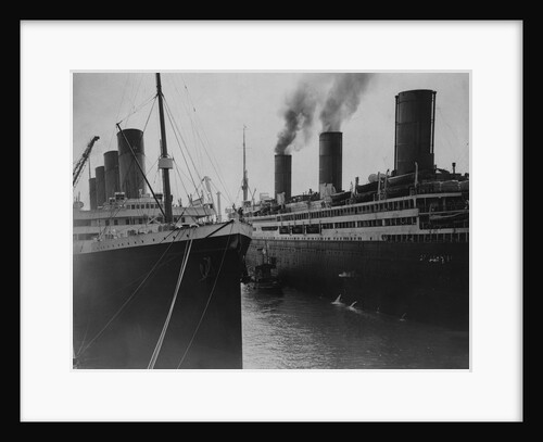 The Berengaria Sails Past the Olympic by Anonymous