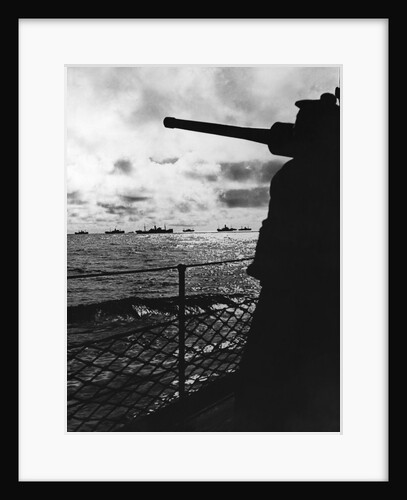 French Warship With Merchant Ship Convoy by Anonymous