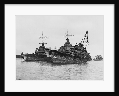 Scuttled French Warships, Toulon Harbor by Anonymous