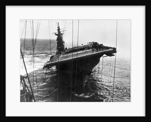 Damaged U.S Aircraft Carrier Franklin by Anonymous