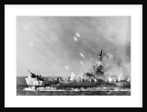 American LSM\R Launches Rockets at Okinawa by Anonymous