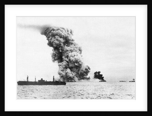 Hit on Naval Convoy, 1943 by Anonymous