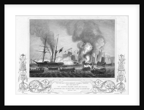 Print of Ships at Battle in Anson's Bay by Anonymous
