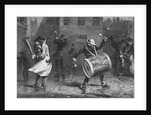 Christmas Musicians in the Rain by Anonymous