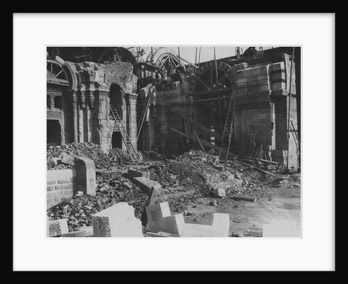 Post-War Reconstruction of Ruined Cathedral in France, ca. 1919 by Anonymous