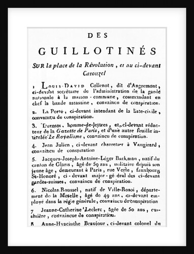 People to be Guillotined by Anonymous