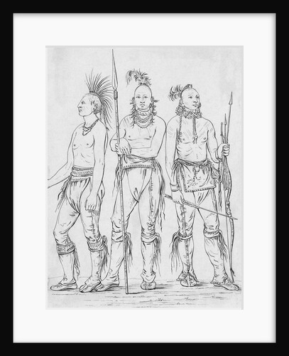 Three Osage Warriors by George Catlin