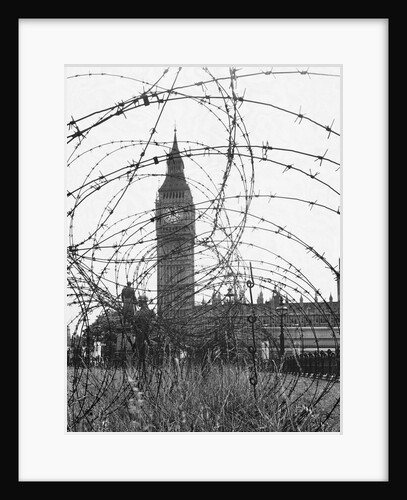 Big Ben Through Barbed Wire, ca. 1940 by Anonymous