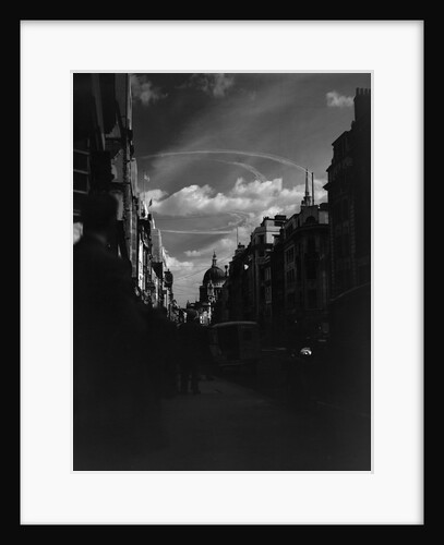 War Plane Contrails in the London Sky by Anonymous
