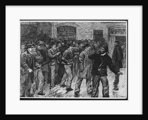 Illustration of Workers During 1886 Dockers' Strike, London. by Anonymous