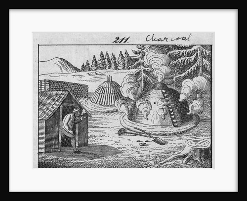 Engraving of a Charcoal Burner at Work by Anonymous