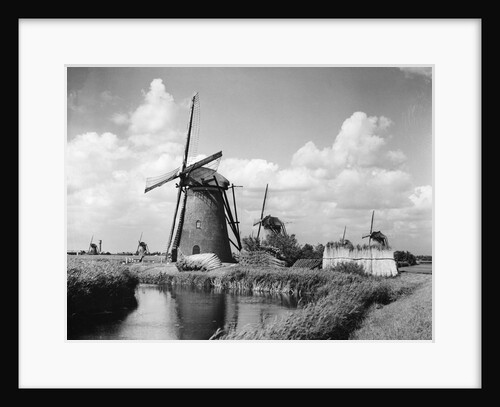 Canalside Windmills by Anonymous