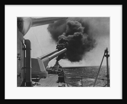 Battleship Makes Smoke Screen by Anonymous