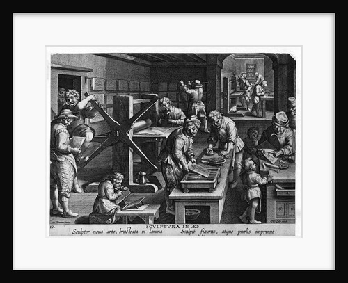 Illustration of a Printing Shop by Johannes Stradanus